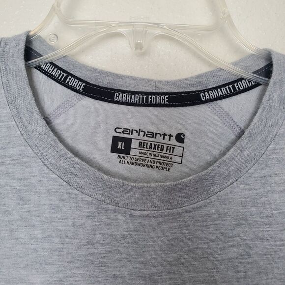 Carhartt Force Mens Workwear T-shirt Gray Size XL‎ Crewneck Tee Short Sleeve - Picture 3 of 13
